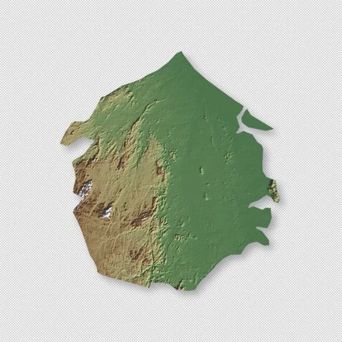 Sierra Leone Rotating 3D Relief Map Seamless Loop, Alpha Channel 4K 库存影片 340701631