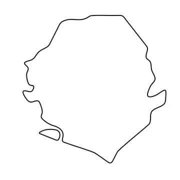 Sierra Leone simplified vector outline map Illustrazione stock