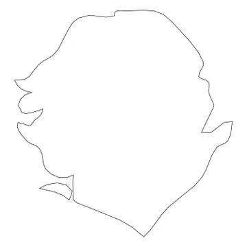 Sierra Leone - solid black outline border map of country area. Simple flat Stock Illustration