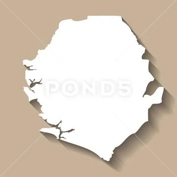 Sierra Leone vector country map silhouette ~ Clip Art #219406427