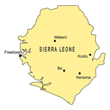 Sierra leonne map Stock Illustration
