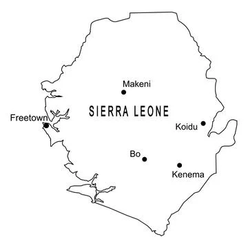 Sierra leonne map Stock Illustration