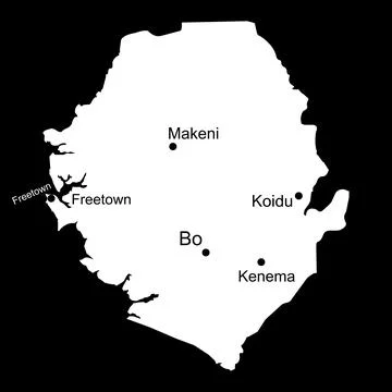 Sierra leonne map Stock Illustration