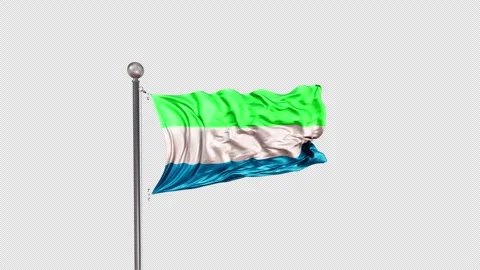 Sierra Loeone Flag  Animation Loop Include Alpha 3D Rendering Stock-Footage 312101316