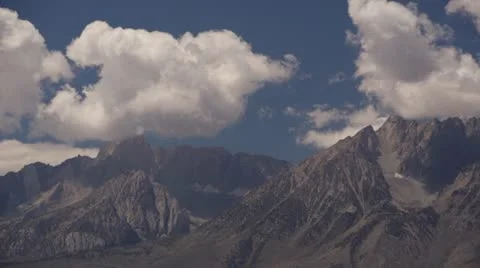 Sierra Mountains Time lapse with clouds close shot of mountains Stock Footage 18958256