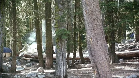 Sierra Nevada-Camp Ground Stock Footage 1060867