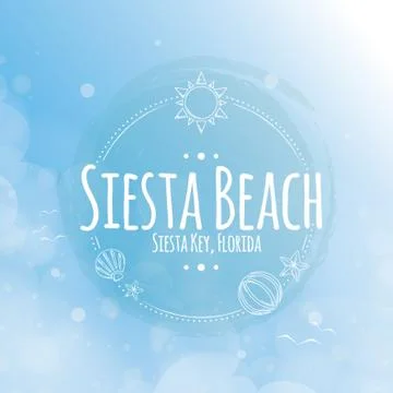 Siesta Beach Label Stock Illustration