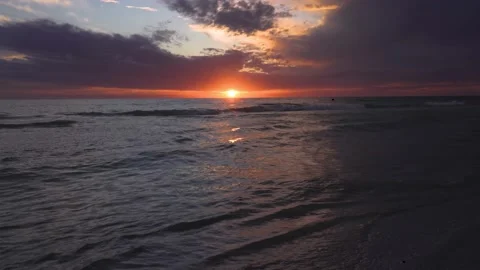 Siesta Key Beach Sunset 03 | Tampa, Florida | 4K Camera Footage Stock Footage 236644207
