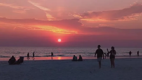 Siesta Key Sunset Time Lapse 4K Stock Footage 241085404
