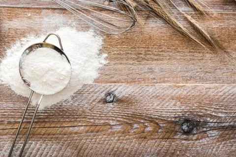 Sieve with flour Stock Photos