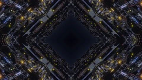 SiFi Space Basement A2 night kaleida3 Video stock 245372093