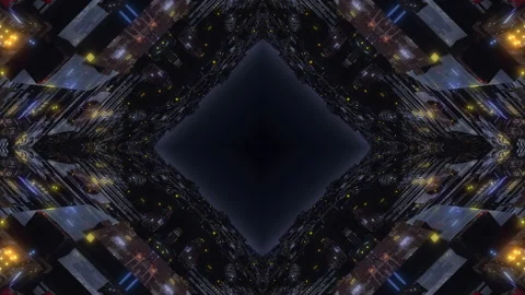 SiFi Space Basement C2 night kaleida4 Stock-Footage 245374686