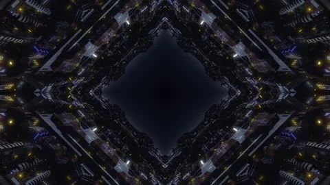 SiFi Space Basement C2 night kaleida3 Stock-Footage 245374726