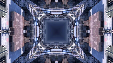 SiFi Space Basement D1 kaleida3 Video stock 245375036