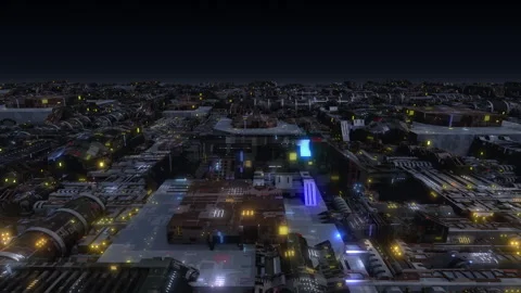 SiFi Space Basement D1 night Video stock 244932039