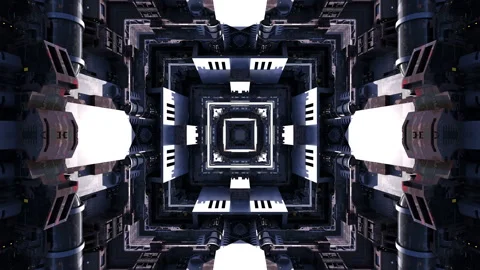 SiFi Space Basement X1 kaleida1 Video stock 245836619