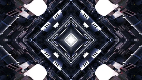SiFi Space Basement X1 kaleida4 Stock Footage 245837029