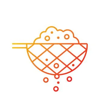 Sift cooking ingredient gradient linear vector icon Stock Illustration