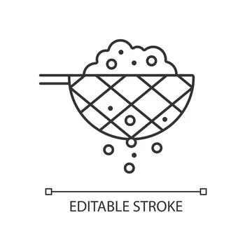 Sift cooking ingredient linear icon Stock Illustration