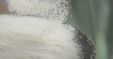 Sift flour on the flour that lies Video stock 199022548