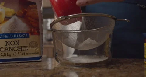Sifter flour bowl Stock Footage 147259304