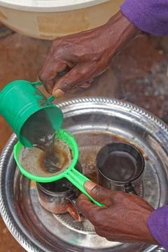 Sifting coffee beverage Stock Photos
