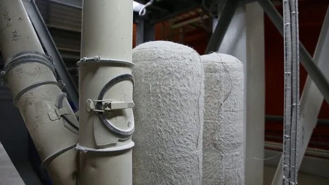 Sifting the flour in the factory Stock Footage 71357159