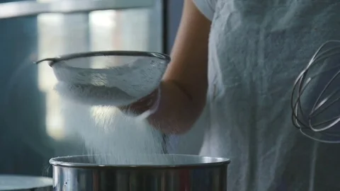 Sifting flour make Video stock 75542221