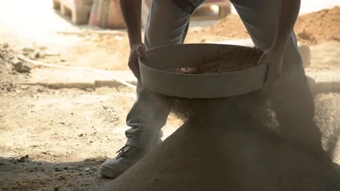 Sifting sand Stock Footage 152421053