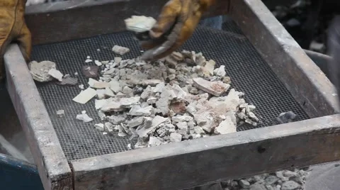 Sifting through Ash Remains After Wildfire 스톡 동영상 45361097