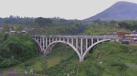 Sigandul bridge in temanggung in central java Stock Footage 129349300