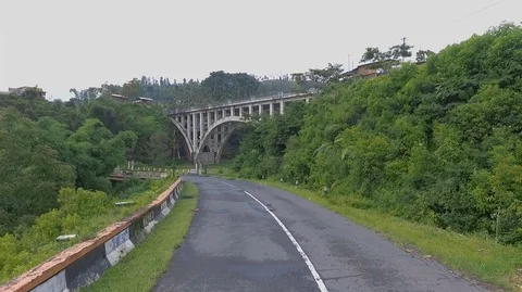 Sigandul bridge in temanggung in central java Stock Footage 129349335