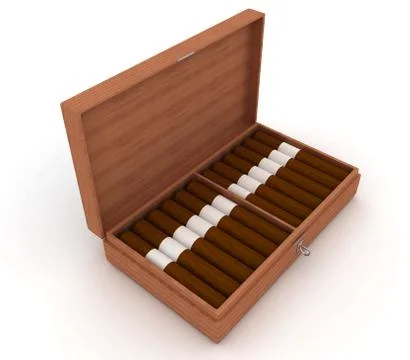 Sigars in an open box Illustrazione stock