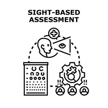 Sight based assessment concept for vision check 库存插图
