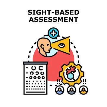 Sight based assessment concept for vision check Stock Illustration
