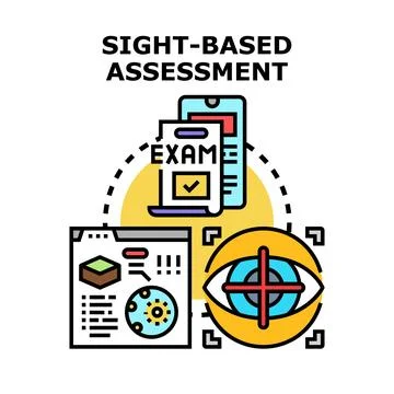 Sight based assessment concept for visual observation Stock Illustration