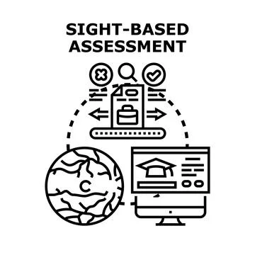 Sight based assessment examining optical computer data 库存插图
