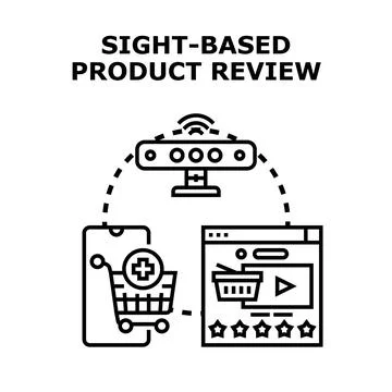 Sight based product review process with digital devices 스톡 일러스트