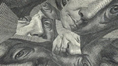 The sight of Benjamin Franklin. business background. seamless loop. Stock Footage 84288422