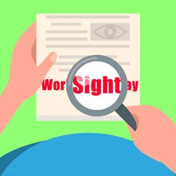 Sight day concept background, flat style Stock Illustration