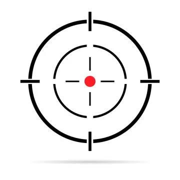 Sight gun vector icon with shadow. Modern target illustration of crosshair sy Stock Illustration