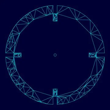 Sight low poly triangulation triangulated polygonal electric cyan blue vibran Stock Illustration
