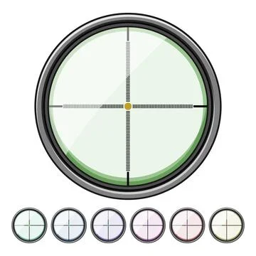 Sight scope sniper cartoon vector graphic イラスト素材