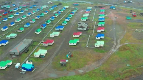 Sight at settlement from above. Stock Footage 164546964