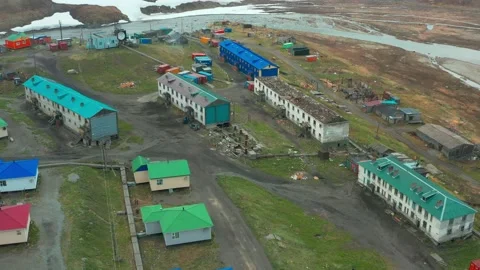 Sight at settlement from above. Stock Footage 164553510