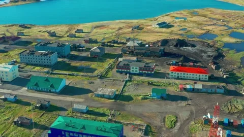 Sight at settlement from above. Stock Footage 164556084