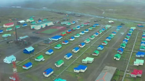 Sight at settlement from above. Stock Footage 164681286