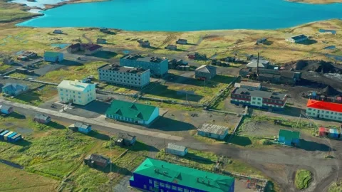 Sight at settlement from above. Stock Footage 164684274