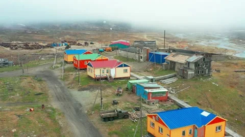 Sight at settlement from above. Stock Footage 164684987