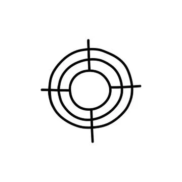 Sight for shooting doodle icon, vector illustration Stock Illustration